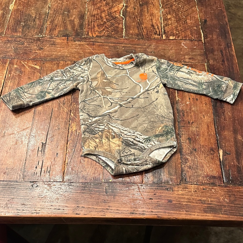 Camouflage Long Sleeve Baby Onesie